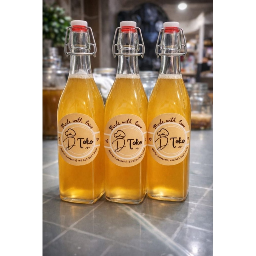 kombucha tea 1liter (menggunakan botol kaca)