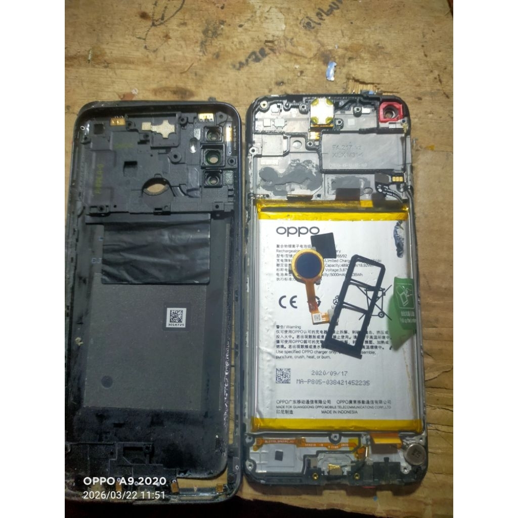 FRAME TATAKAN LCD_ BATERAI OPPO A53 ORIGINAL COPOTAN