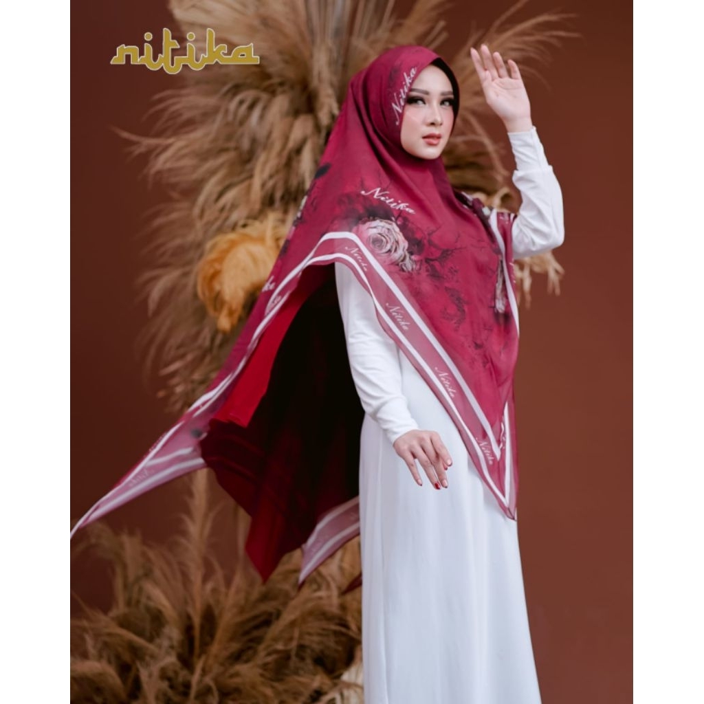 kerudung Khimar printing motif syar i premium