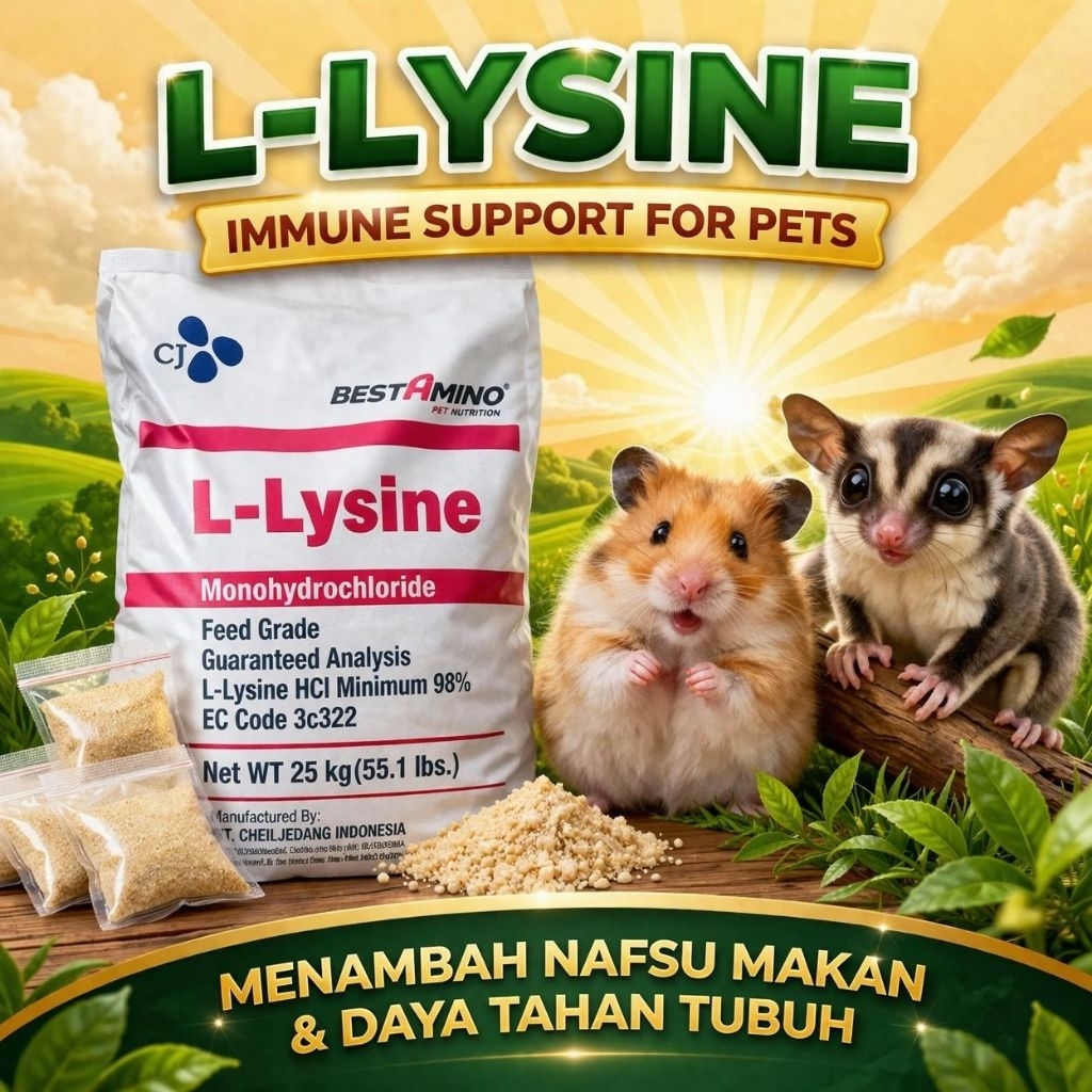 LYSINE MINI - Vitamin Sugar Glider Penggemuk Penambah Nafsu Makan Anti Stress Anti Sakit Sugar Glide