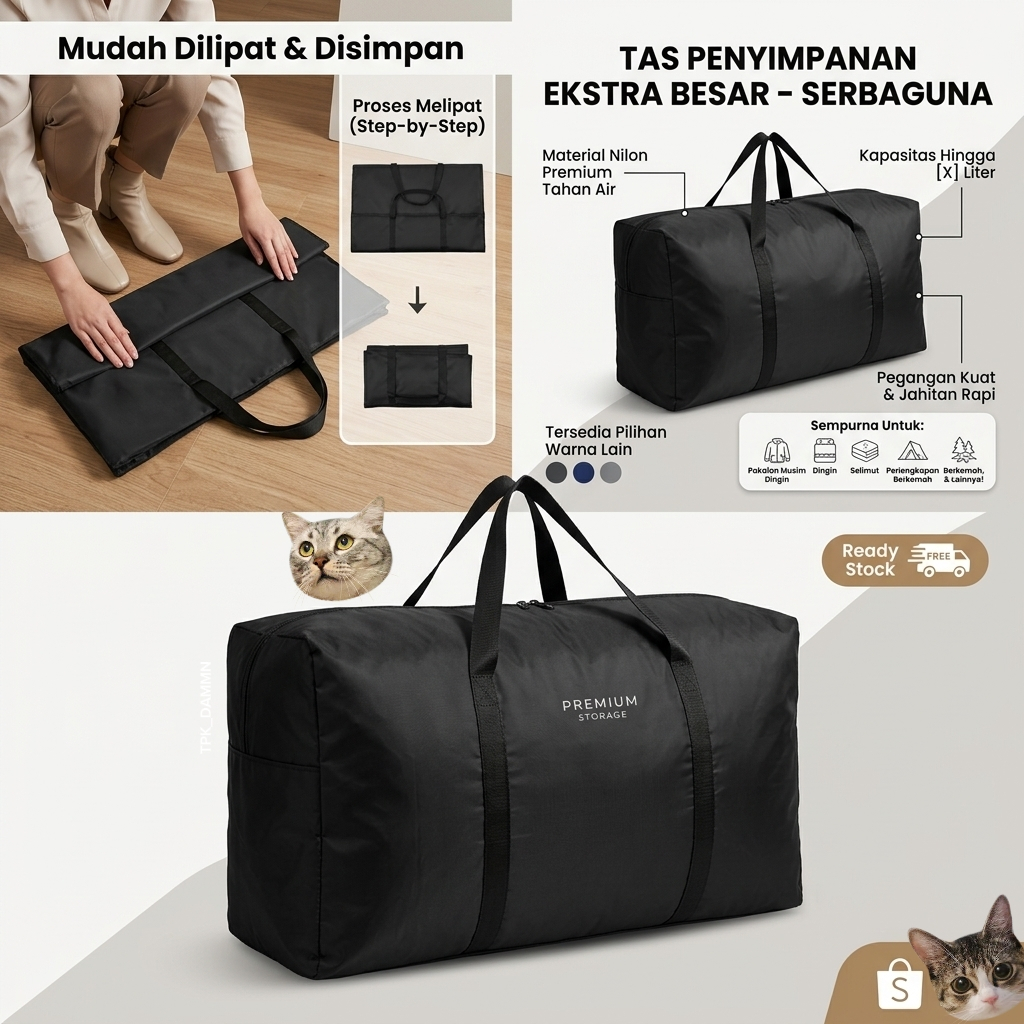 Tas Travel Besar Multifungsi / Tas Travel Baju / Tas Mudik / Tas Jumbo