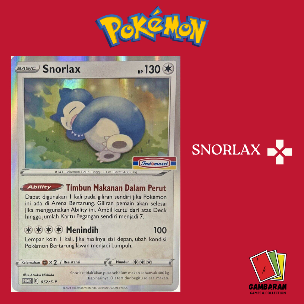 Snorlax Promo Indomaret 052/S-P Kartu Pokemon Indonesia TCG