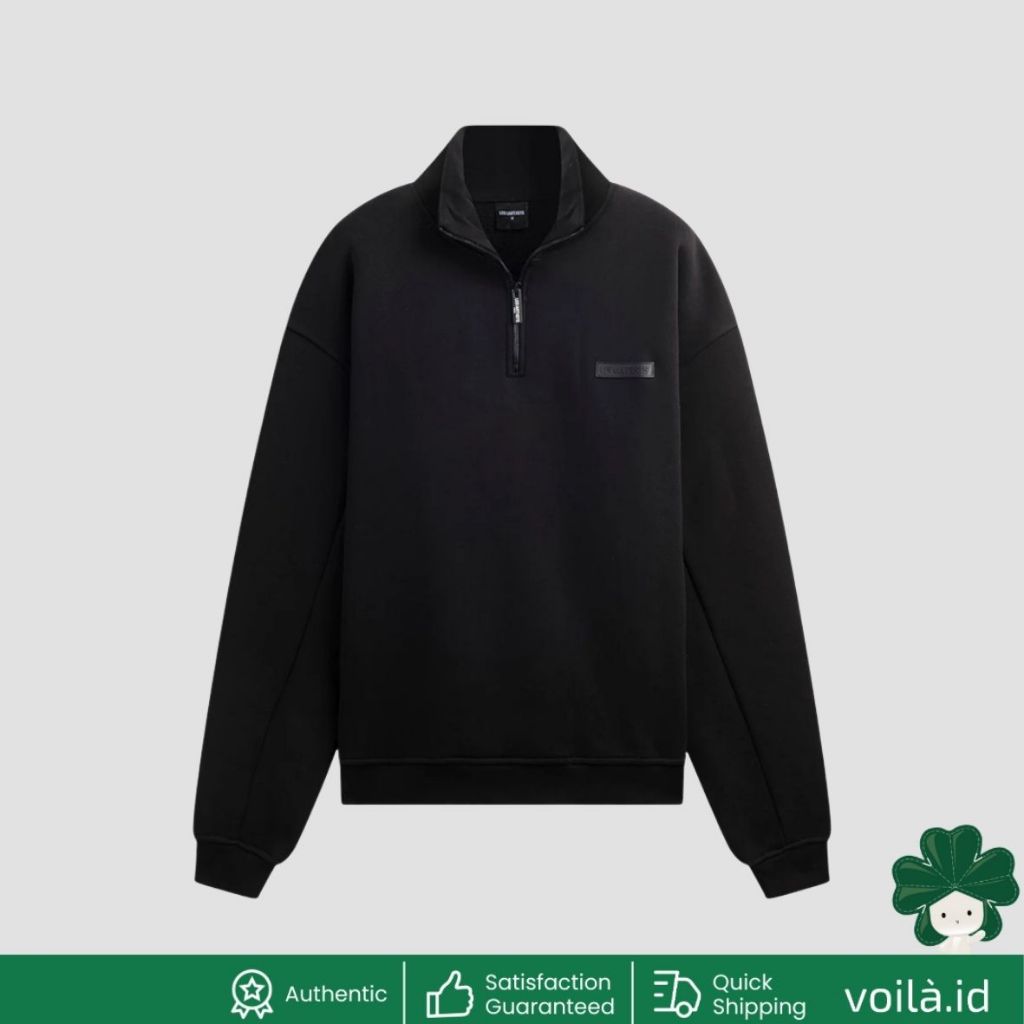 Sweatshirt Half Zip Label Black
