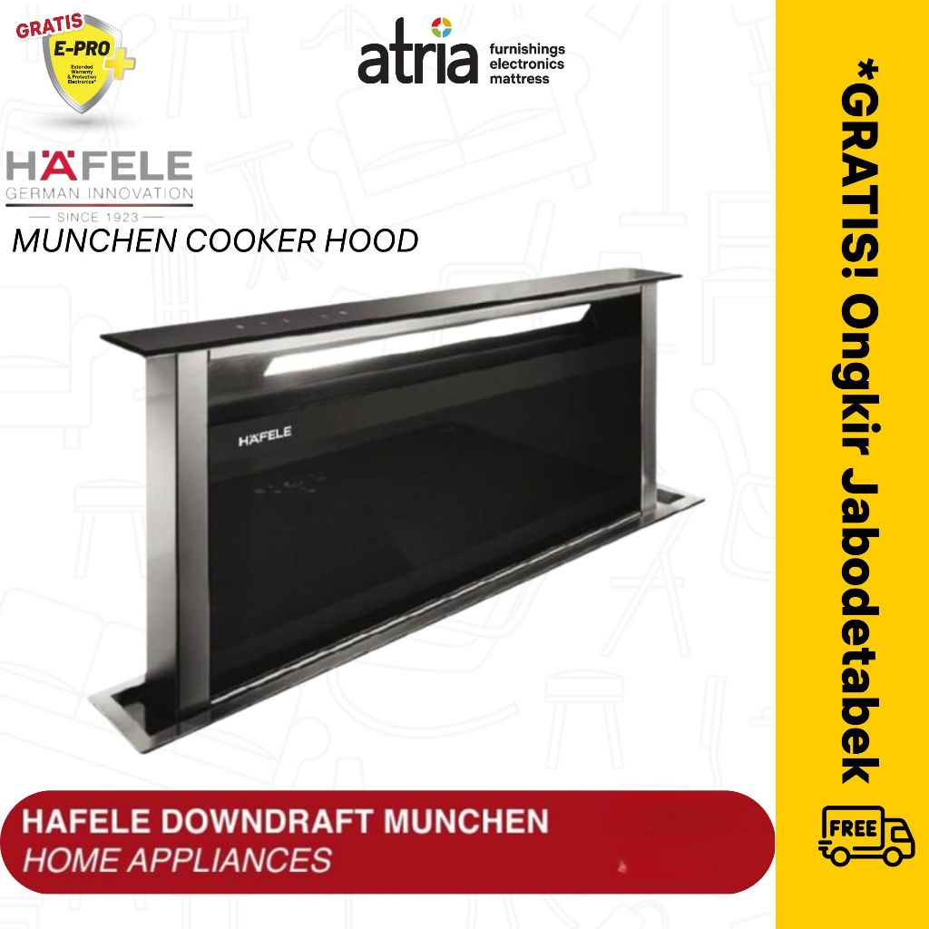 Hafele Downdraft Cooker Hood Munchen - Penghisap Asap Dapur Model Lift