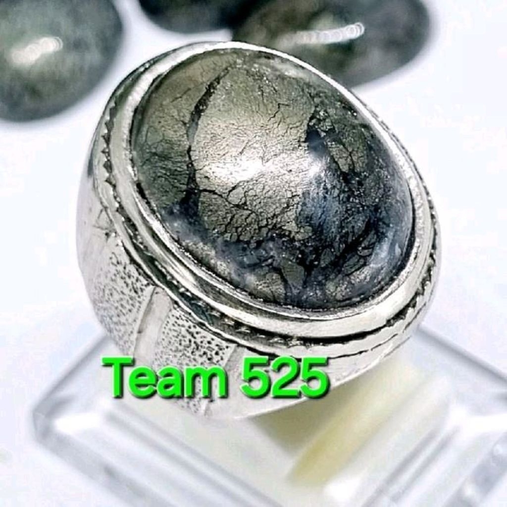 cincin batu badar perak ereke - sigori lafau - natural alam 100% bergaransi - ring alpaka anti luntu