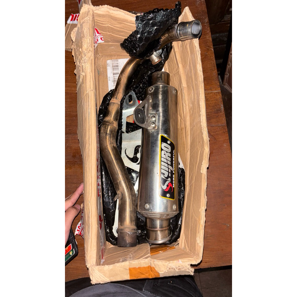 Knalpot vespa matic shijiro m3 inlet 38 long