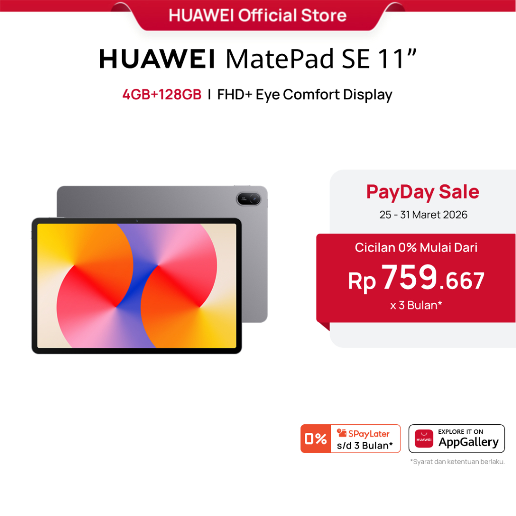 [PayDay Voucher s/d 15% | TOP 1 | ONLINE EXCLUSIVE] HUAWEI MatePad SE 11" Tablet [4+128GB] | FHD+ Ey