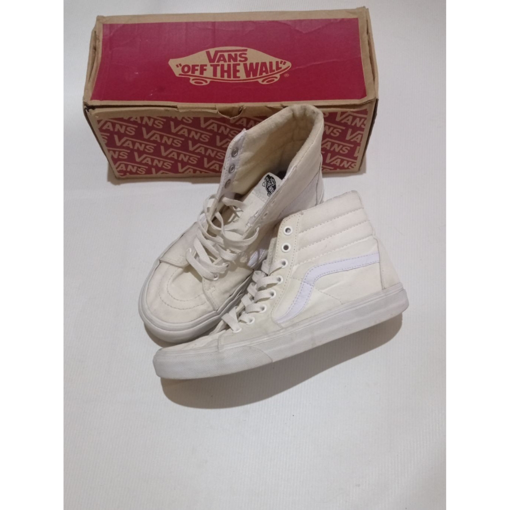 Sepatu Vans SK8-Hi Classic True White Original Size 40/25,5 Second Brand Vans