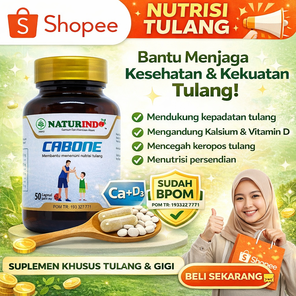 Naturindo Cabone Obat Patah Tulang Retak Peninggi Badan Cabone Suplemen Calcium Cabone