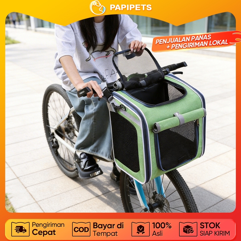 PAPIPETS Tas Ransel Hewan Peliharaan Kucing Anjing - Pet Carrier Portabel Outdoor Sepeda Motor