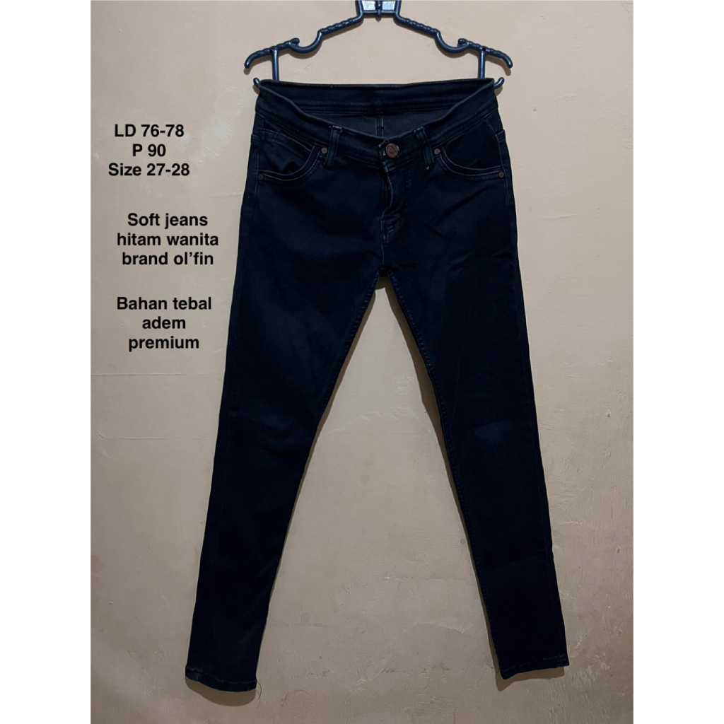 Celana Hitam Soft Jeans Brand Ol’fin