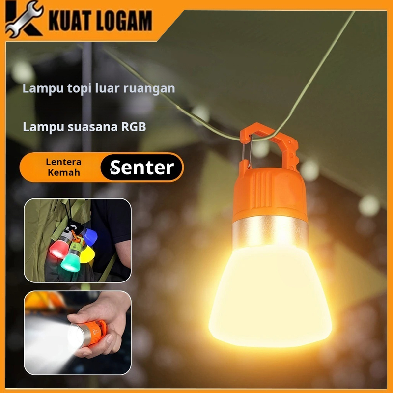 Lampu tutup botol multifungsi luar ruangan, lampu ambient RGB, lampu berkemah, senter, lampu botol a