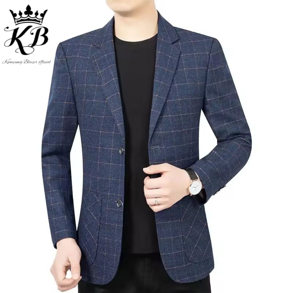 Jas-Blazer pria Kotak-Kotak-Blazer kotak pria terbaru-Jas Pria kekinian-Jas motif kotak kotak