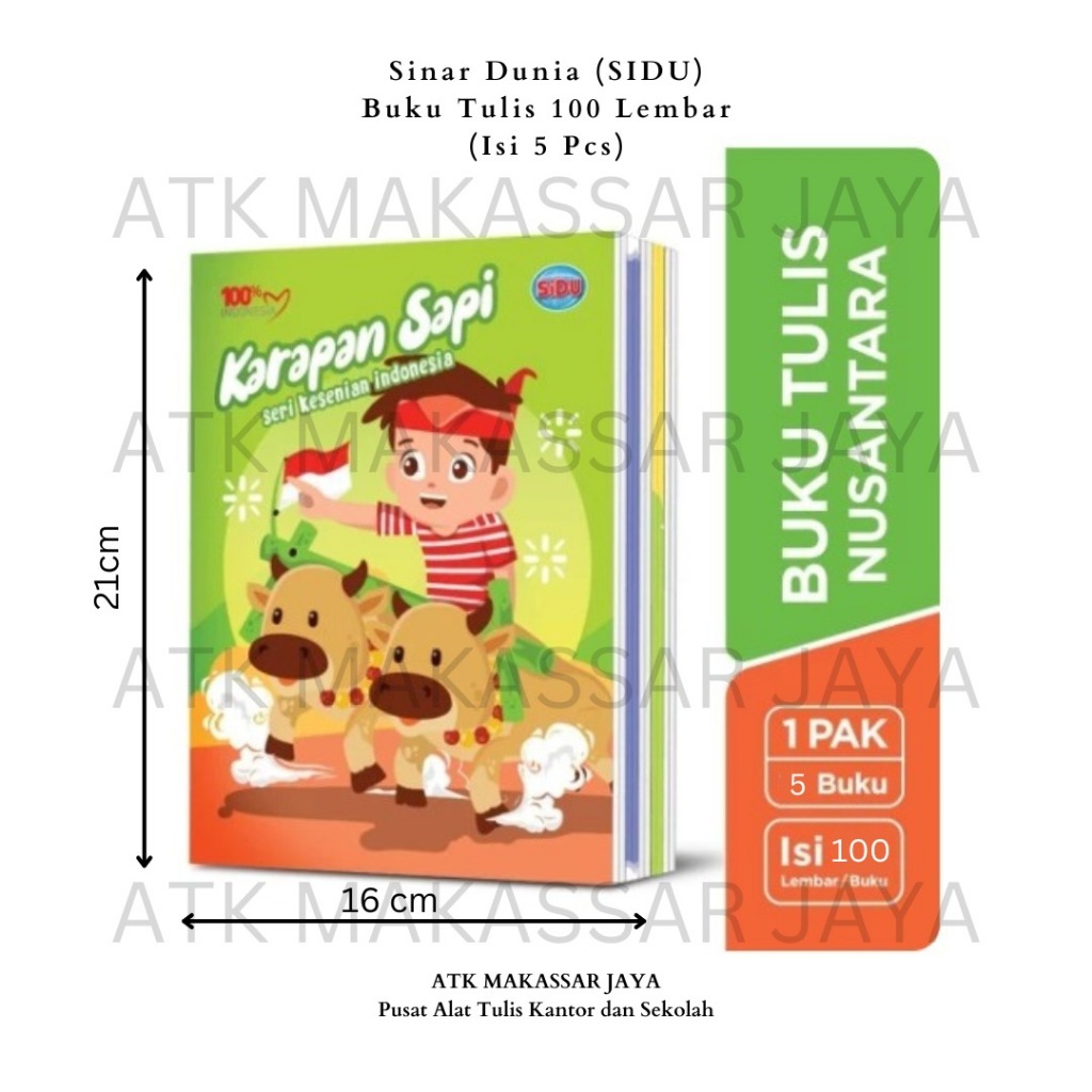 [1 Pak/5 Buku] | Buku Tulis Sinar Dunia SIDU 100 Lembar