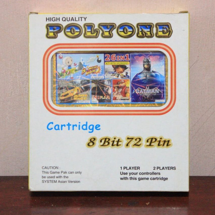 Kaset Nintendo Vcom 72 Pin 8 Bit 26 in 1 Contra Multi Game Tested Normal