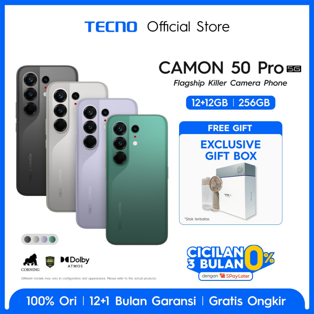 [5x SUPERZOOM FLASHSNAP] TECNO CAMON 50 PRO 5G 12GB+12GB*/256GB, 50MP Sony LYT-700C, 50MP 3x Telepho