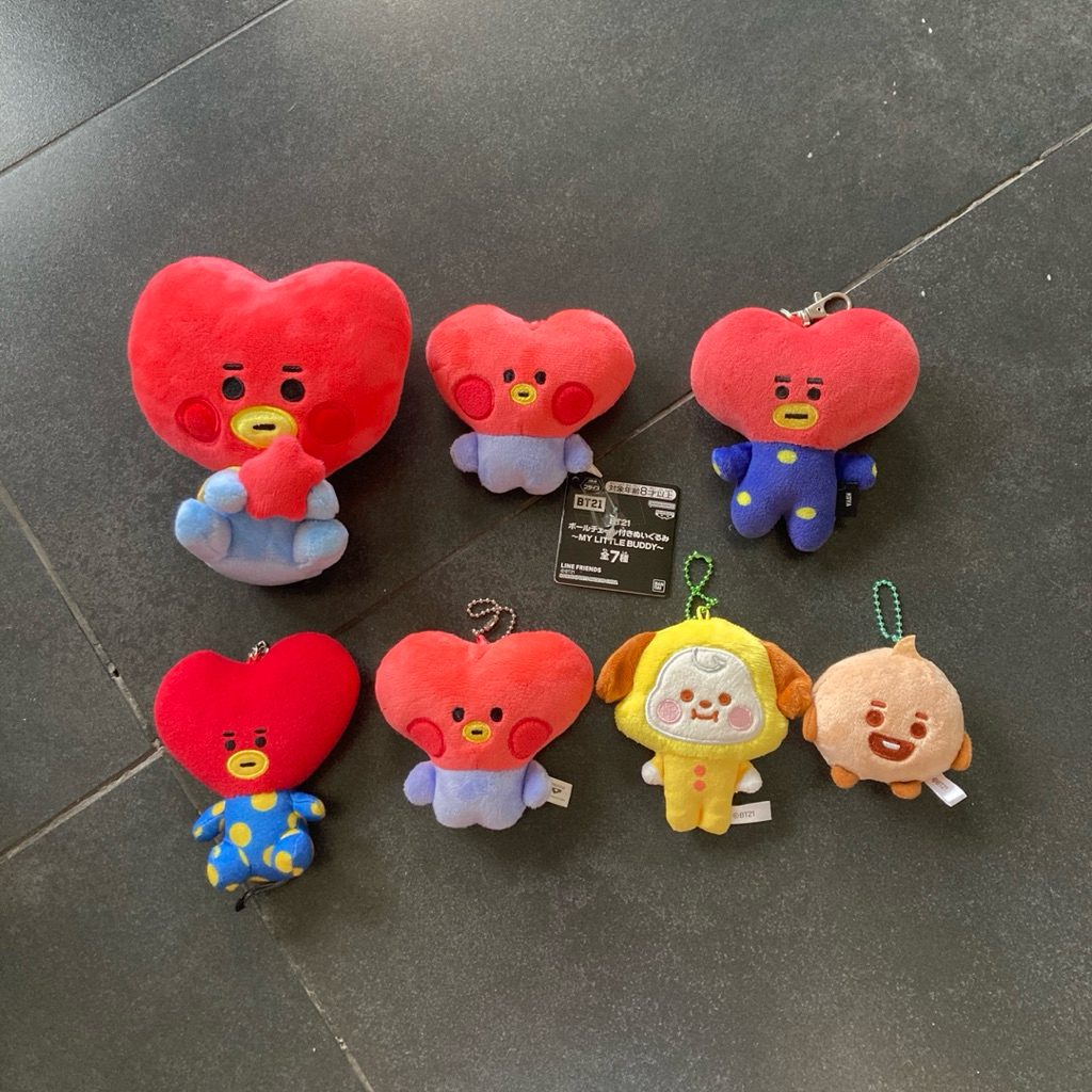 BT21 Keychain | plush plushie boneka ganci gantungan kunci bts tata chimmy shooky