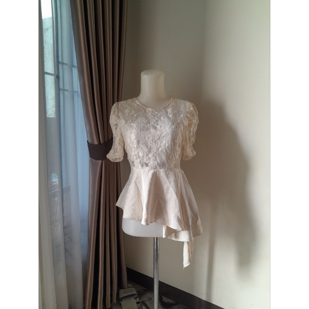 Baju Pesta Brukat, Blouse Brukat Asimetris, Asimetris Blouse