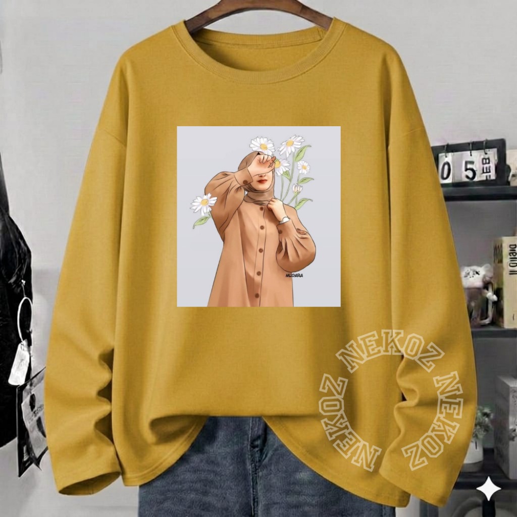 ZOZO KAOS WANITA LENGAN PANJANG KAOS ATASAN KEKINIAN KOREAN STYLE KAOS HIJAB 2