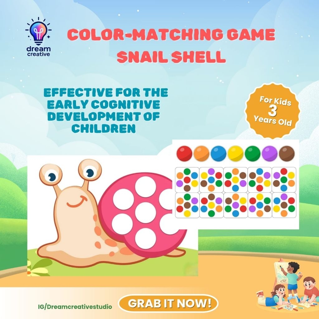 Match the Colors : Snail Shell Activity for Kids