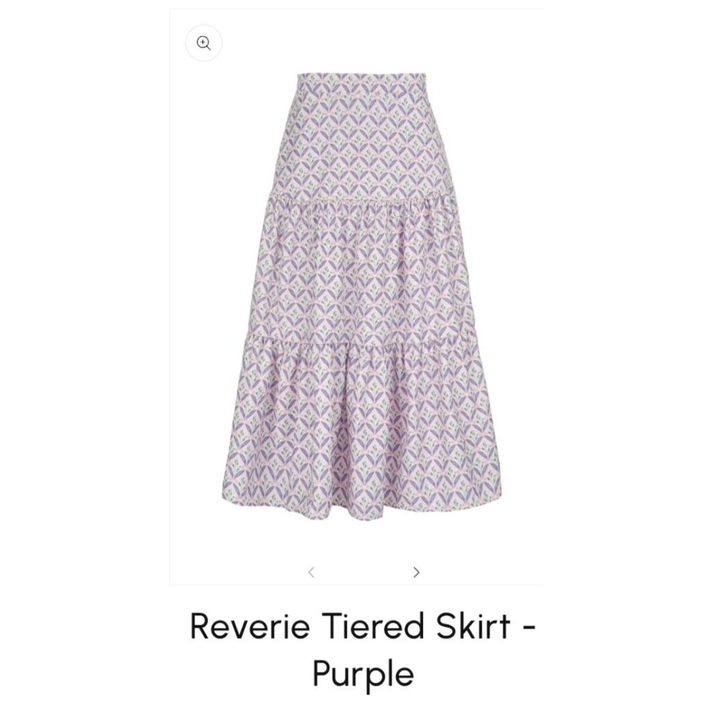 Benang Jarum Reverie Tiered Skirt - Purple NEW SIZE S