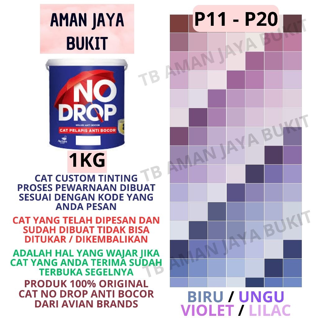 Cat No Drop 1KG Warna UNGU LILAC VIOLET BIRU Pakai Mesin TINTING 888 Colour Sensation (PART 2)