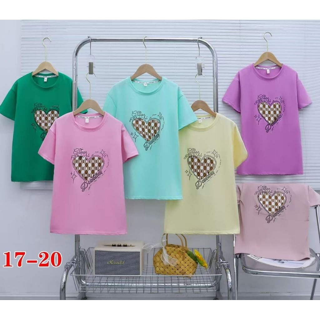4pcs atasan kaos anak cewek import size 5-10th