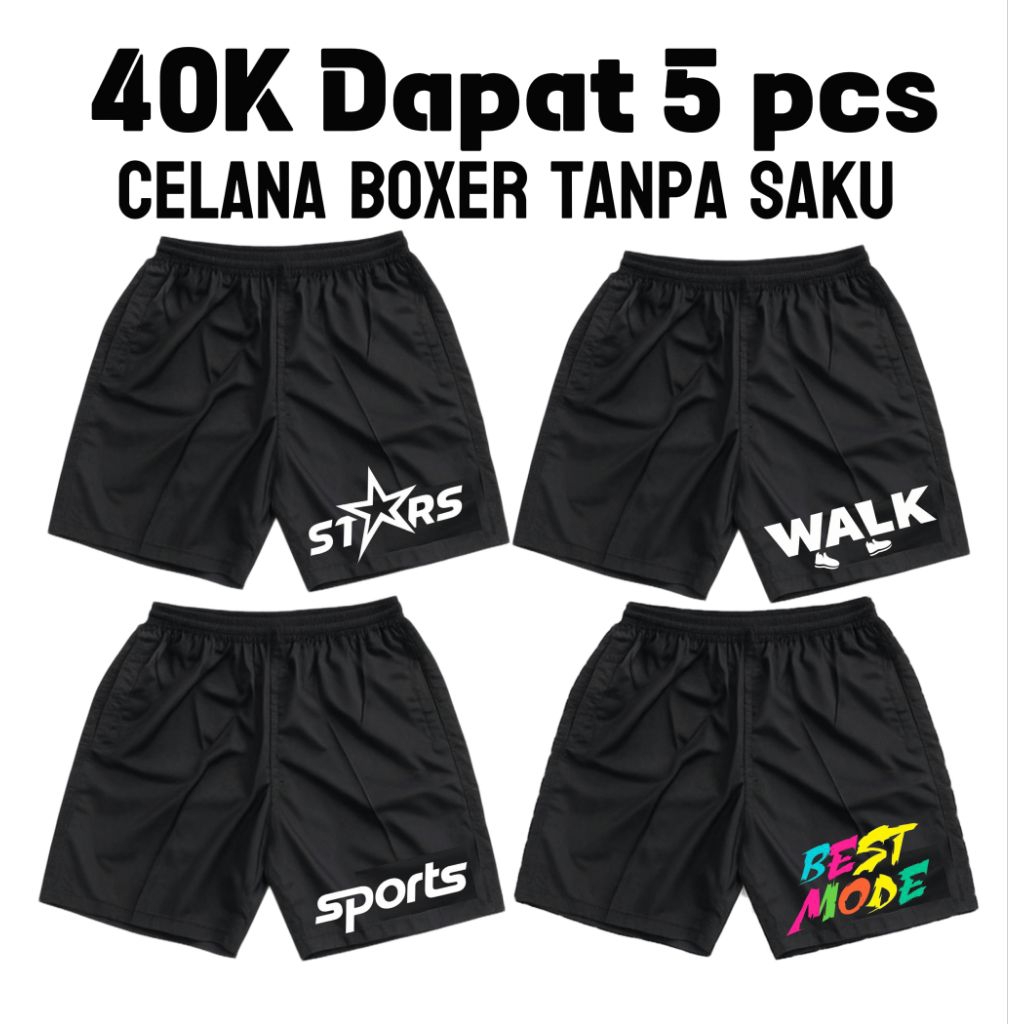 Celana Olahraga Unisex Voli Lari  Polos Populer Hitam Pendek Basket Futsal