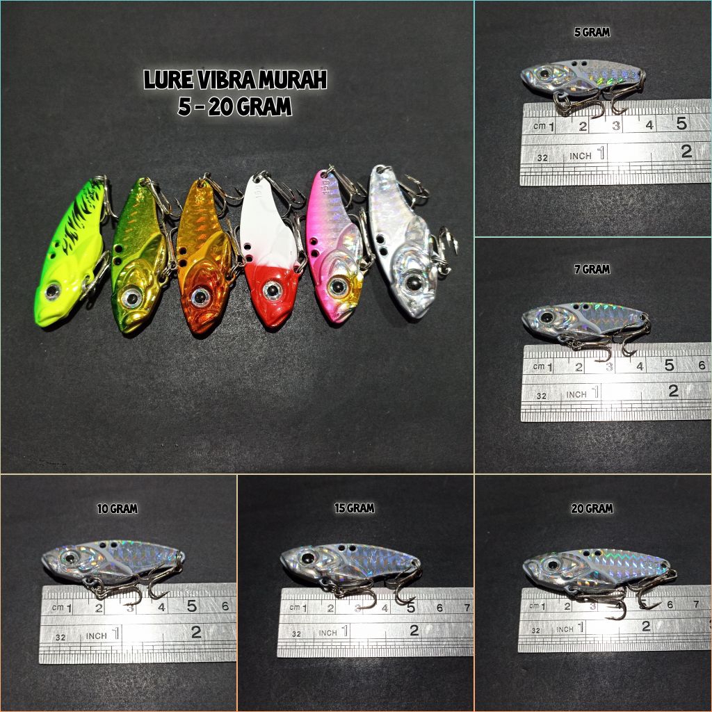 Lure vibra atau vib metal berat 5 - 20 gram murah umpan pancing mancing casting ikan