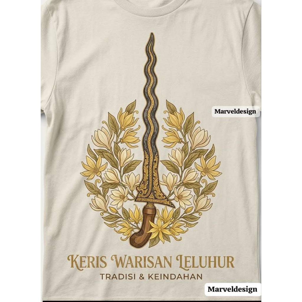kaos jawa keris warisan leluhur putih