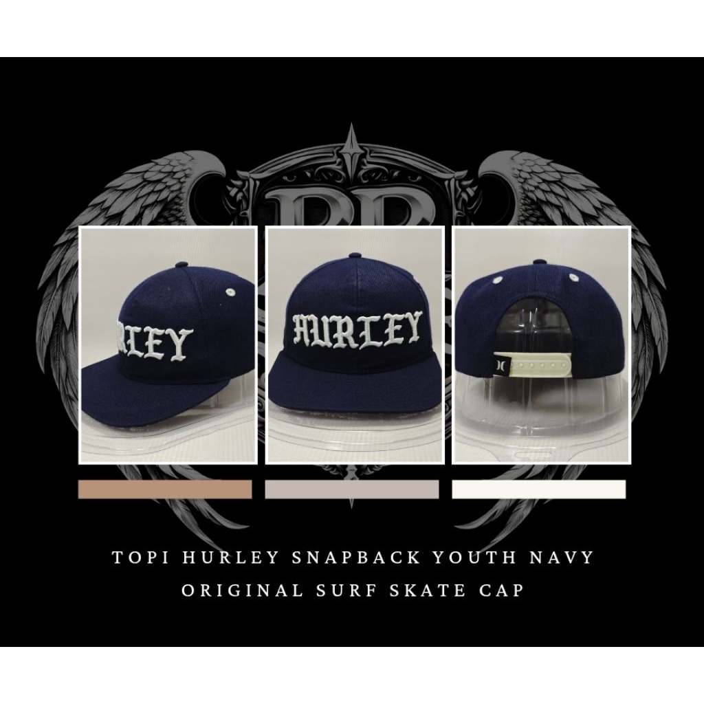 Topi Hurley Snapback Youth Navy Original Surf Skate Cap