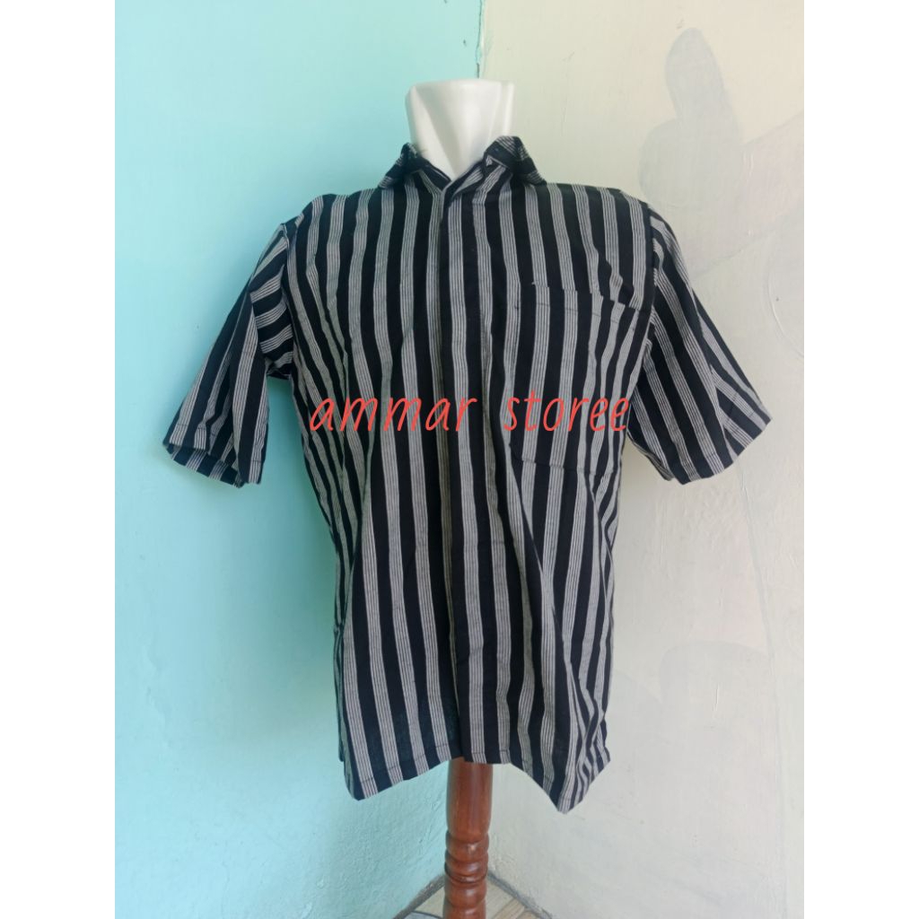 KEMEJA LURIK LENGAN PENDEK DEWASA PRIA