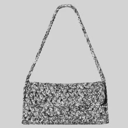 tas rajut mini bag hitam/putih