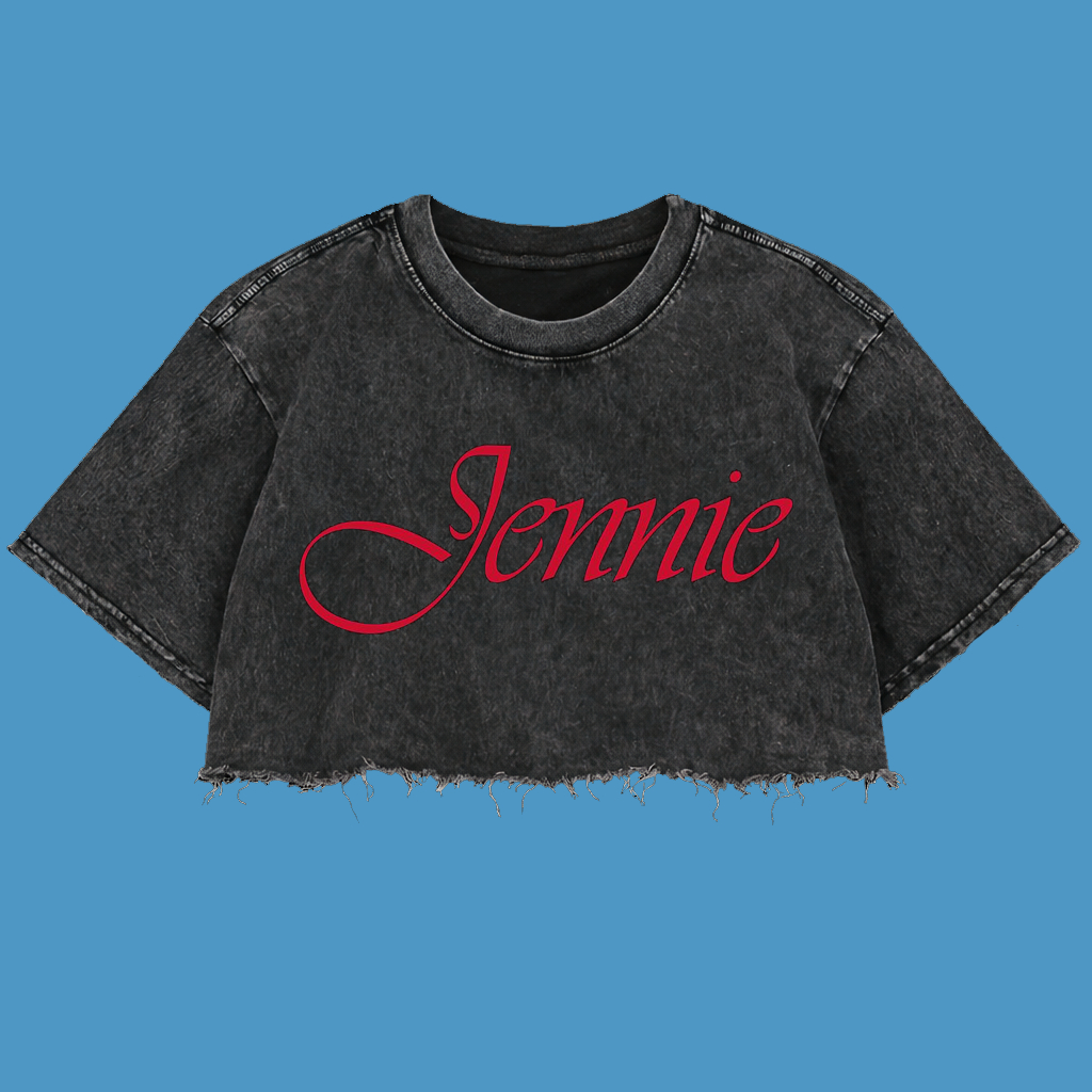 Resmora "Jennie" Crop Top Wash Oversized T-Shirt | Washing | Crop Tee Unfinished | Vintage | Atasan 