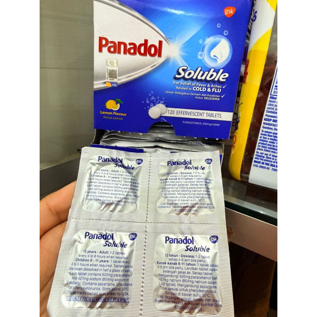 [READY STOCK] Panadol Soluble Malaysia Original ( 1 strip 4 tablet ) | Panadol soluble malaysia
