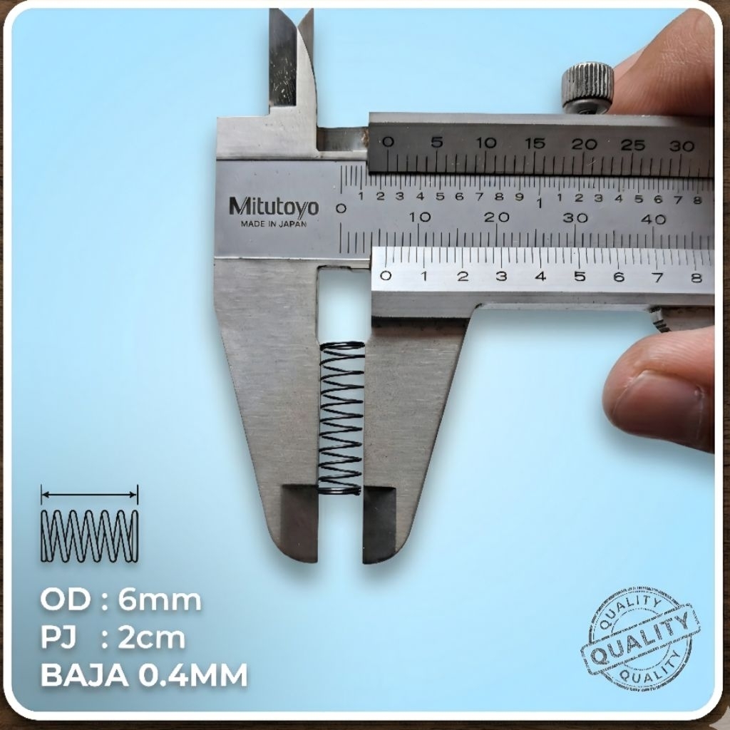 Per Pegas Tekan OD 6mm Pj 2cm Baja 0.4mm