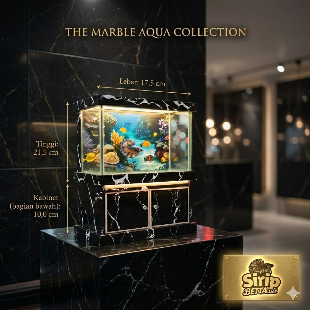 Aquarium Mini + Lemari Rak Aquarium | Set Akuarium Kecil Estetik Ikan Cupang