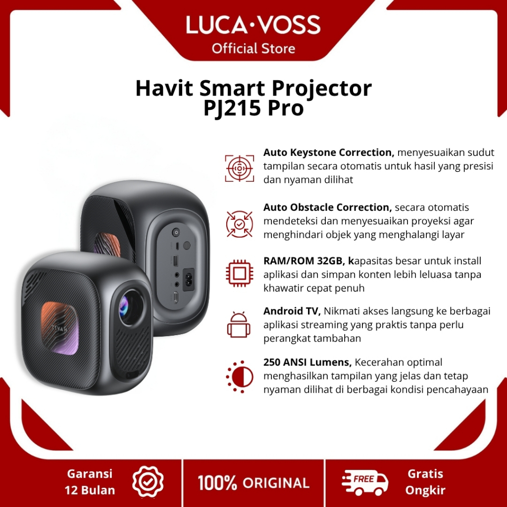 Luca Voss Havit Smart Proyektor PJ215 Pro (1/32GB)
