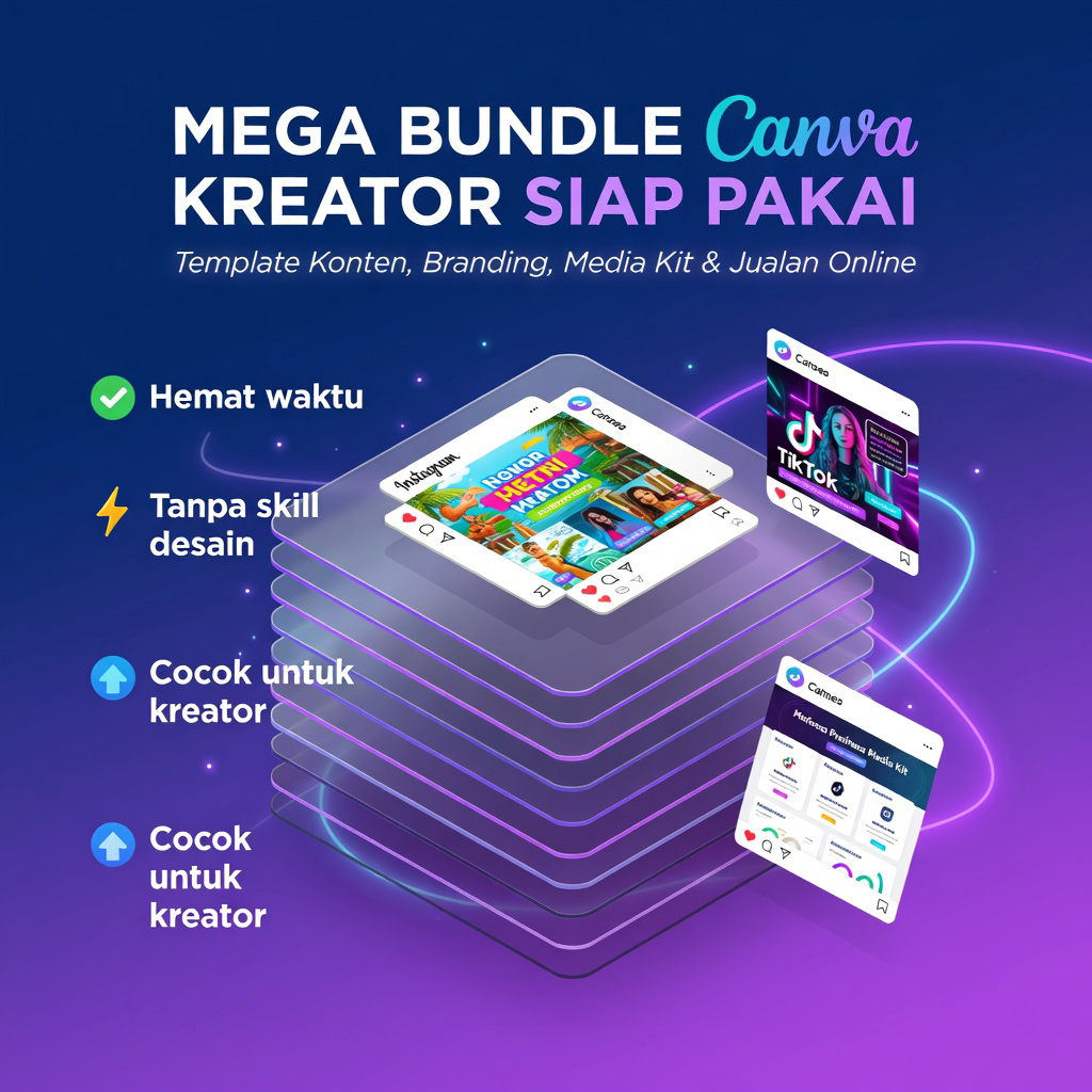 MEGA BUNDLE Canva Kreator Siap Pakai | Template Konten, Branding, Media Kit & Jualan Online