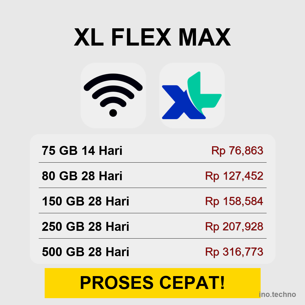 Kuota XL Flex Max Jumbo 80GB 150GB 250GB 500GB | Paket Internet XL Besar 28 Hari Super Hemat