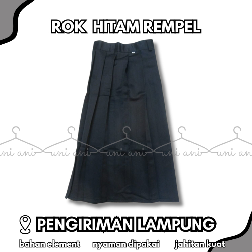 Rok Seragam SMA Rempel Bawah Pinggang Hitam bahan element, PENGIRIMAN LAMPUNG
