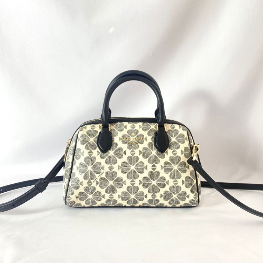 ks madison duffle spade flower pvc satchel black multi