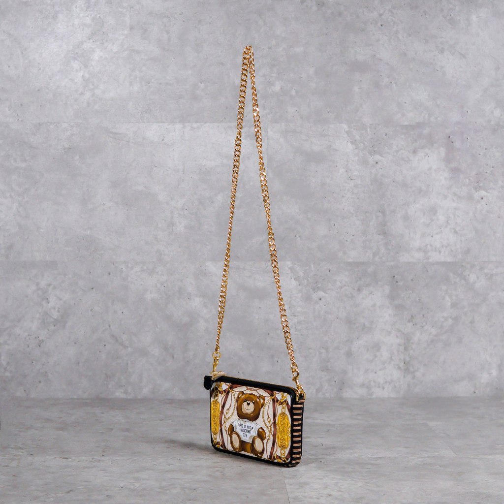 (DEFECT SALE) Tas MOSCHINO BEAR CHAIN GOLD CHAIN SHOULDER BAG 100% ORIGINAL