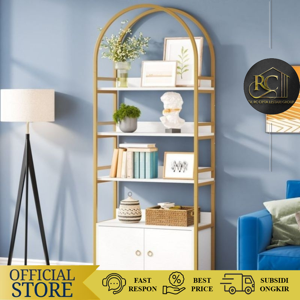 Rak Pajangan Oval Laci Rak Buku Rak Pajangan