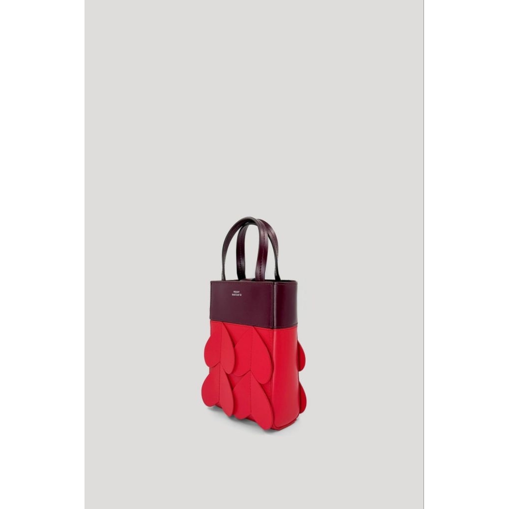 Peggy Hartanto Axil Mini Bag In Scarlet Wine Saff White