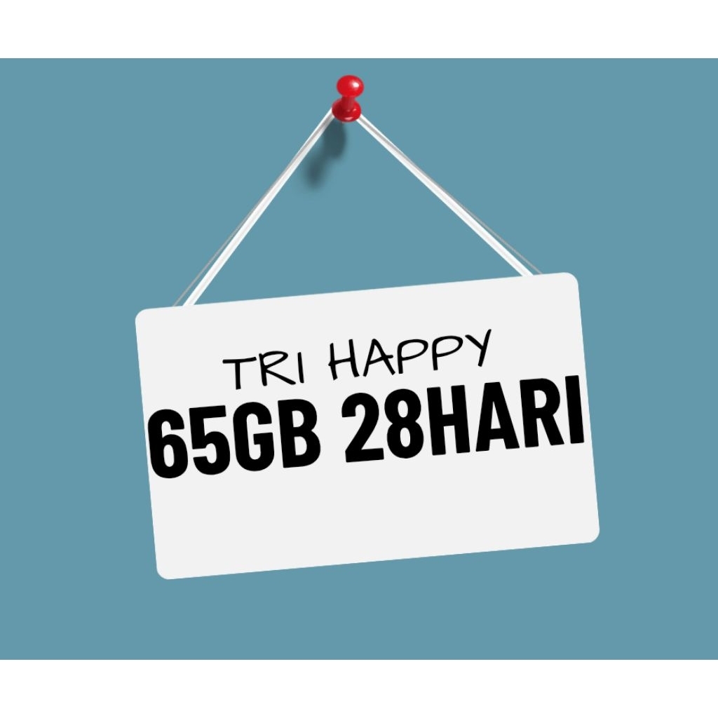 voucher paket data tri happy 65gb / kuota internet tri