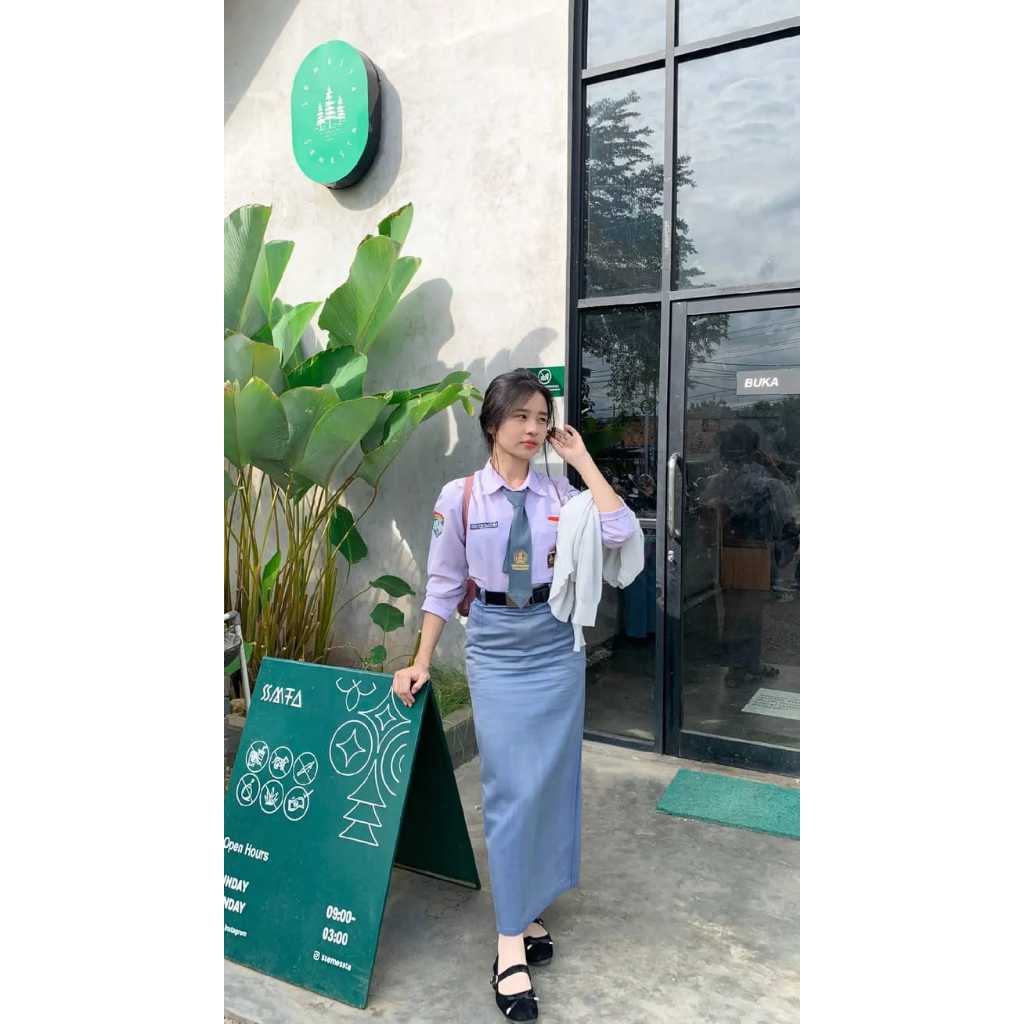 Rok Sekolah SMA Span MODEL SPAN BELAHAN BELAKANG Hitam Coklat Pramuka Sekolah Kerja Formal Sekolah A