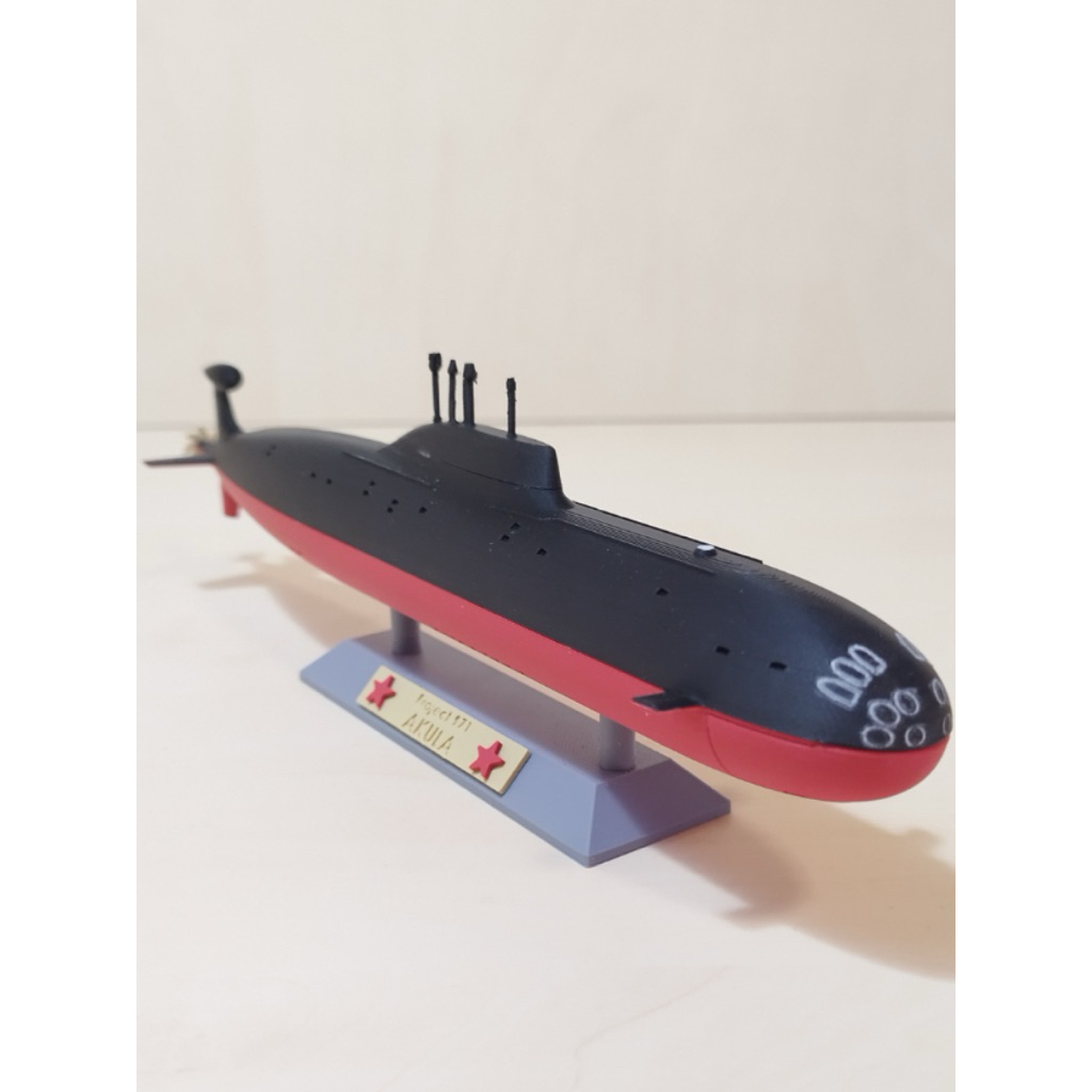 Miniatur Kapal Selam Akula Class Nuclear Submarine Skala 1 450 3D Print Model Kapal Selam Rusia Mult