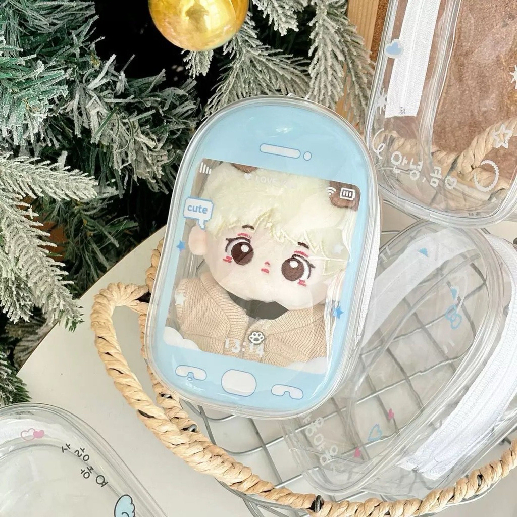 Pouch Doll Tas Boneka Mini Transparan Merch Idol Kpop - Phone Baby Blue