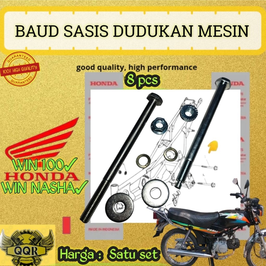 Detail Original Baut Baud Set Sasis Rangka Gantungan Mesin HONDA WIN 100 Win 100 nasha